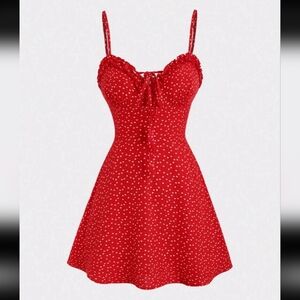 ♥️Red Polka Dot Dress With Heart ♥️